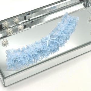 Blue Lace Wedding Garter, Something blue lace Bridal Keepsake