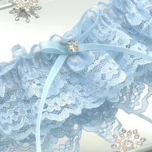 Blue lace Wedding Garter, something blue bridal keepsake