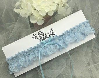 Blue lace garter