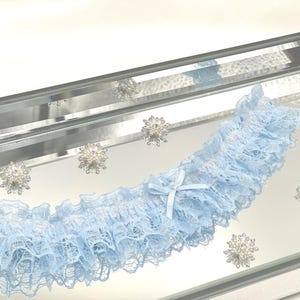 Blue Lace Wedding Garter, Something Blue Bridal Keepsake