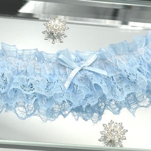 Blue Lace Wedding Garter, Something Blue Bridal Keepsake