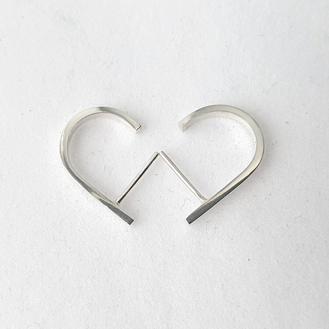 J-Shaped Geometric Stud Earrings