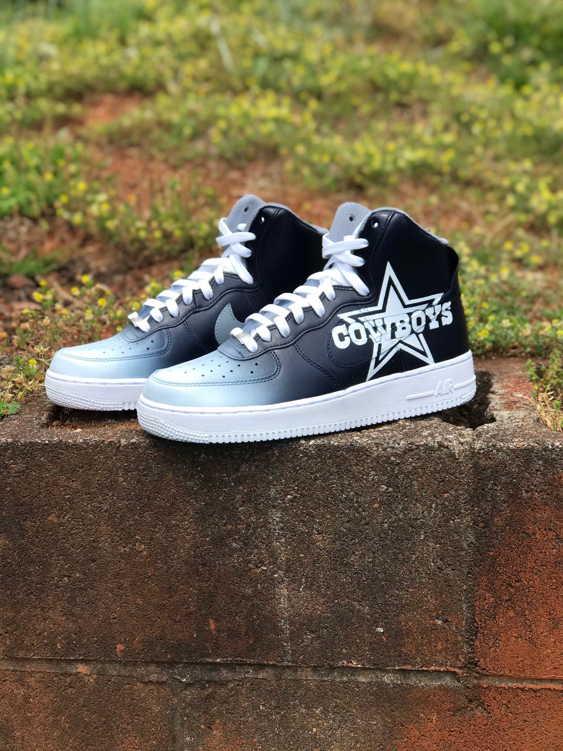 Dallas Cowboys Air Force 1 high Nike customs Etsy