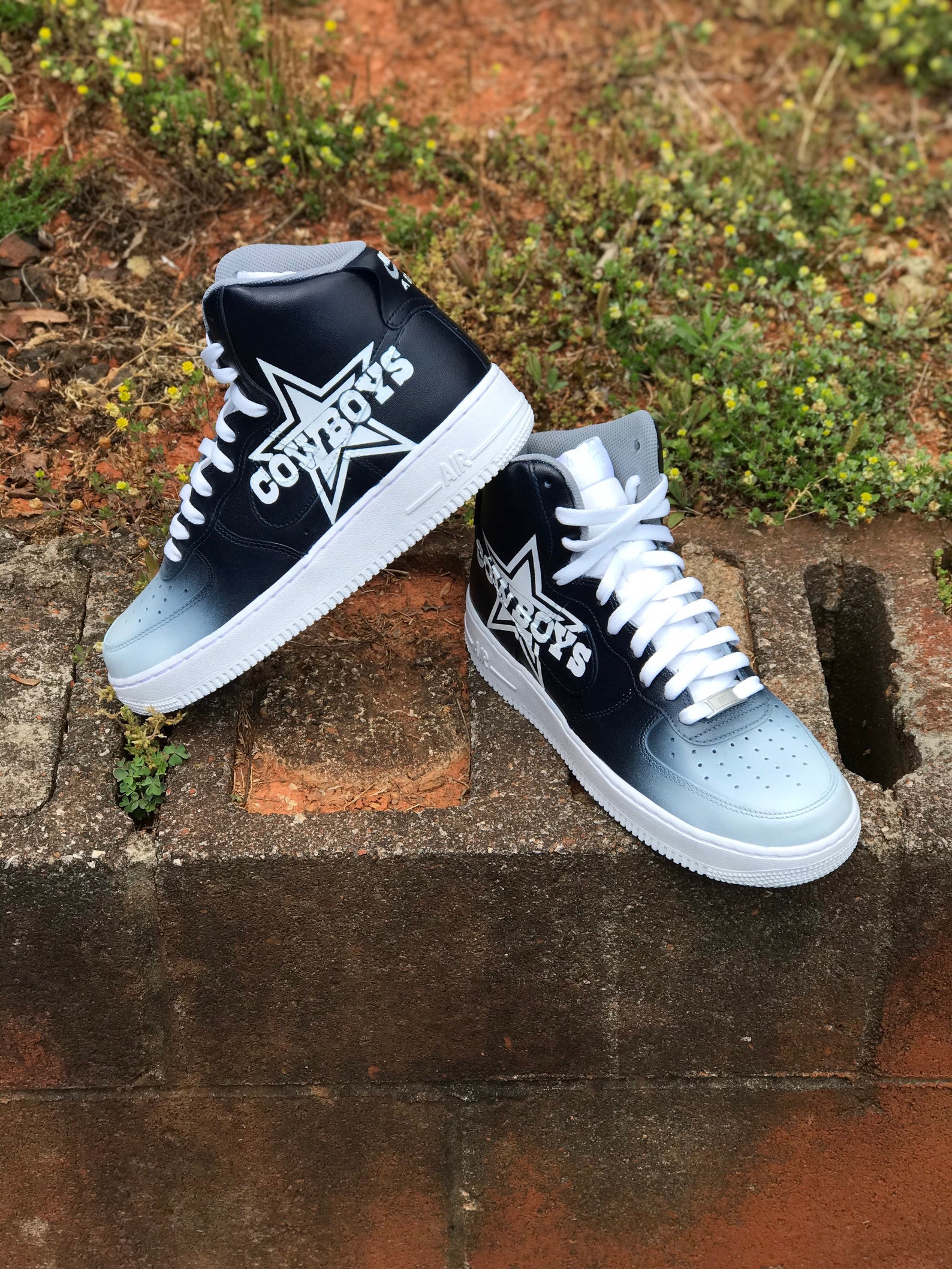 Dallas Cowboys Air Force 1 high Nike customs Etsy