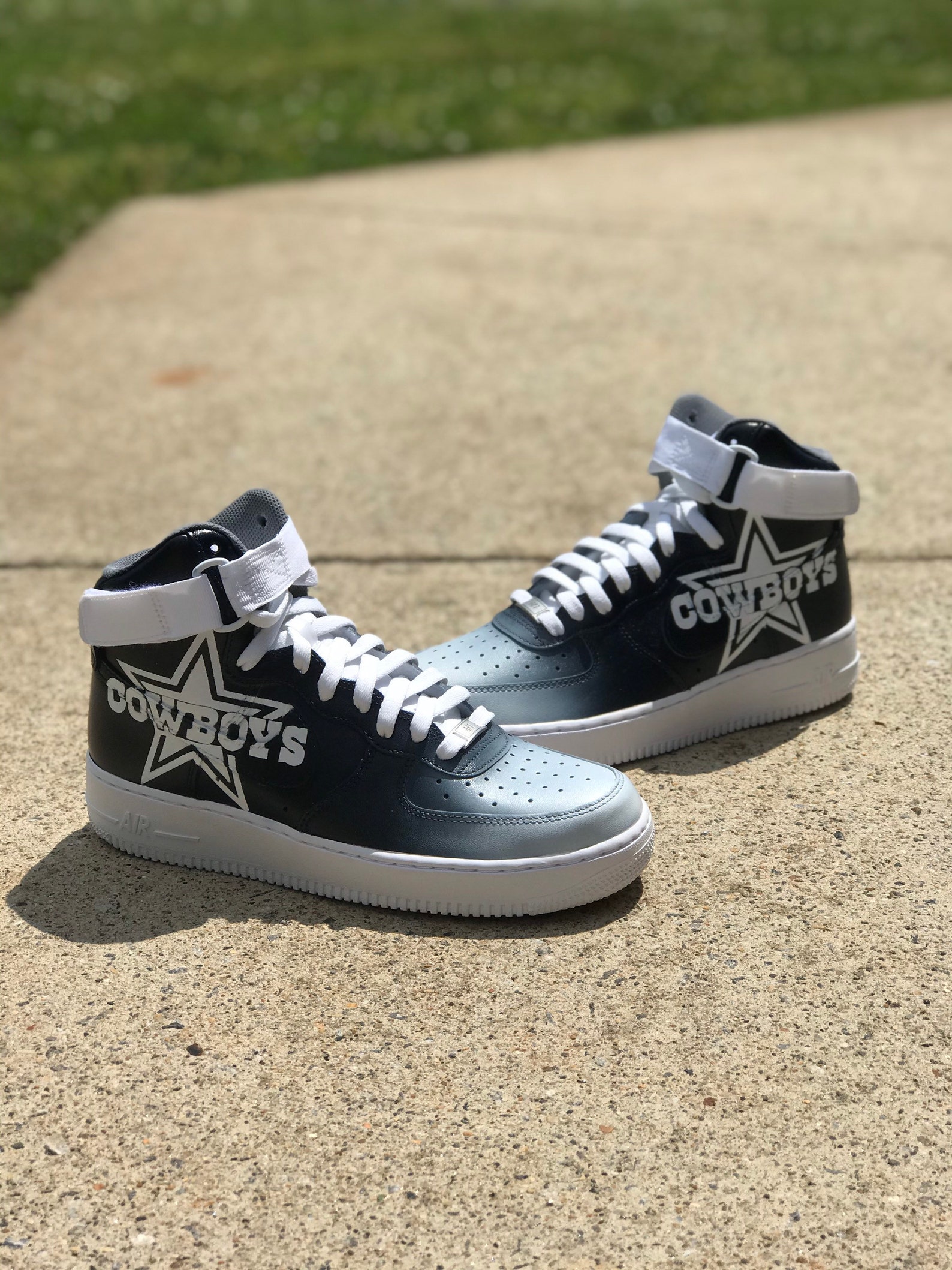 Dallas Cowboys Air Force 1 high Nike customs Etsy