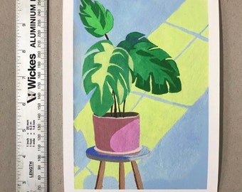 Plant in sunlight acrylic painting