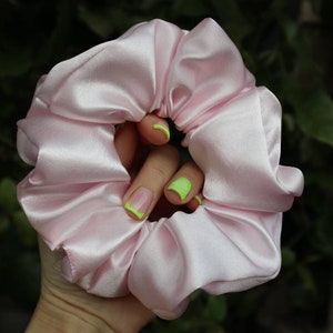 Scrunchie Hairstyles Liquid satin Pale pink  Luxury accessories Gift Girls Fashion