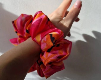 Scrunchie Hairstyles Satin bubble  pink orange black Fashion accessories Gift ideas Girls