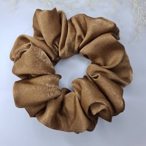 Scrunchie Hairstyles Dark Gold Velvet Touch Satin Luxury accessories Gift Girls Fashion