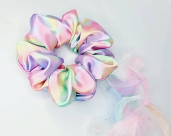 Rainbow Scrunchie Hairstyles/ Girls/Women