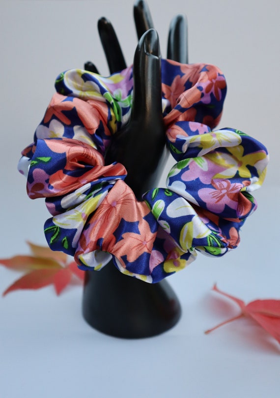 Black Colorful Printed Scrunchie NEW Cotton Black  main image 3