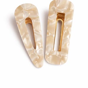 Pinces à cheveux dorées crème : ensemble de pinces à cheveux en acétate de cellulose de haute qualité - Accessoires de mariée, pinces à cheveux de mariage, bouquetière, pince minimaliste