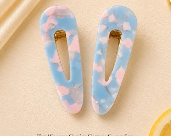 Resin Hair Clips, Cotton Candy Sky Pattern, Fashion Hair Accessories