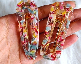 Resin Acrylic Fashion Hair Clips, Colourful hair accessories, pattern beach women's ladies adults children kids girls rectangle