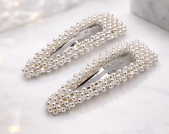 Silber Perlen Haarspangen | Elegante Braut Haarspangen