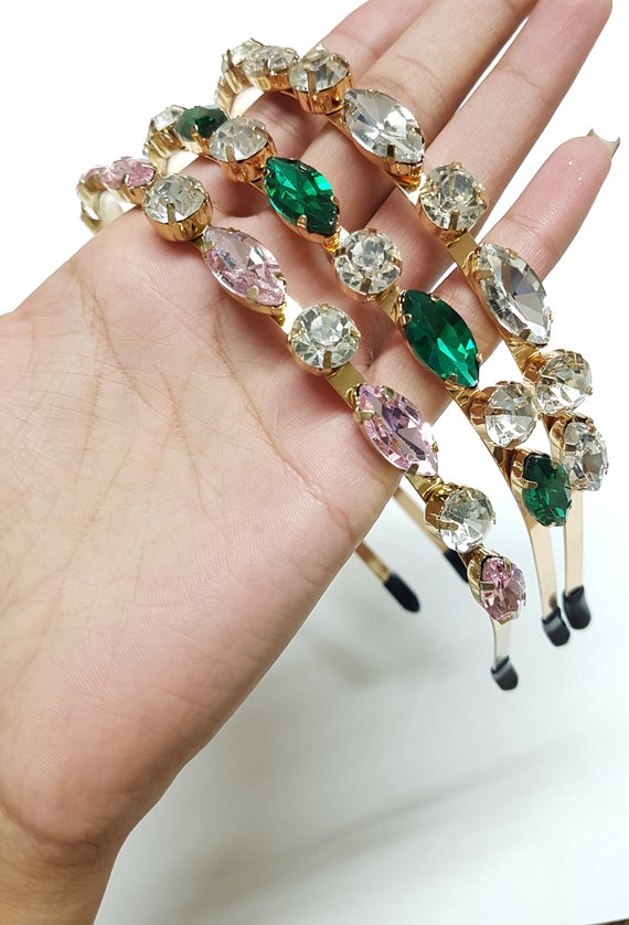 Luxurious Wedding Multicoloured Crystal Diamante Hairband  display picture 2