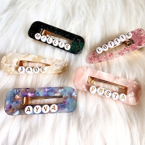 Presilha de cabelo moderna personalizada, 1 presilha, presilha de cabelo com nome colorido, crianças, crianças, presentes para meninas, presentes fofos para festas infantis, enchimentos de sacolas de presente,