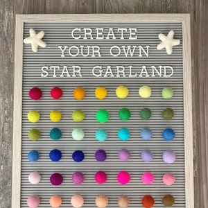 Chunky Star felt ball garland| Custom chunky star garland| Custom made star felt ball garland| Personalised garland| Pick your own colours