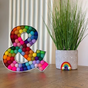 Forme de boule « & » en feutre de bois |Forme en bois|Forme à remplir|Forme d'arc-en-ciel|Forme décorative|Décoration d'intérieur|Décoration de chambre d'enfant