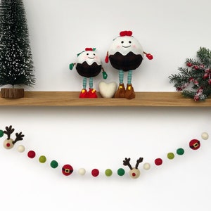 Santa and Rudolph Felt Ball Garland| Felt Ball Garland| Garland| Pompom Garland| Christmas Decoration| Christmas Decor| Christmas Accessory