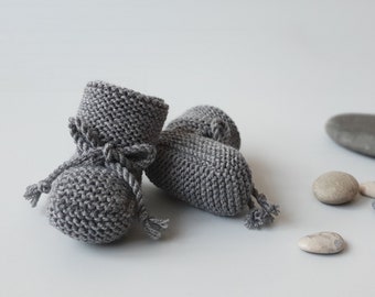 Knitted Newborn Baby booties - socks from Oeko-Tex Merino Wool