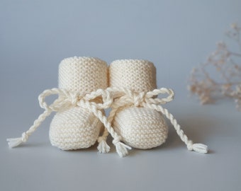 Hand knitted Newborn Baby Wool socks - slippers shoes from Oeko-Tex Merino Wool