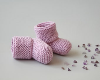 Newborn Baby Girl cute socks, wool slippers knitted from Oeko-Tex Merino wool