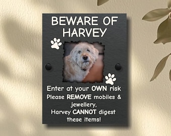 Personalised Dog Photo Slate Sign – Funny Pet Gift