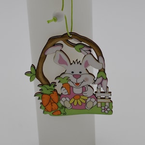 Easter Bunny Wooden Decoration Pendants for Flowers, Window, Wall Easter Eggs Home Decor Ornament Craft Toy