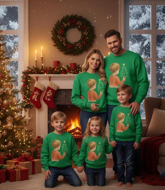 Kids Christmas Tree Sweater: Family Matching Holiday Jumper (4-14