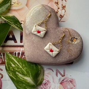 Handgemachte Polymer Clay Ohrringe niedlichen Liebesbrief an Kette Valentinstag
