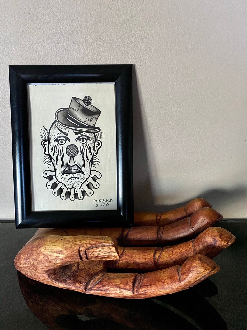 Original Painting \u2014 Sad Crying Clown