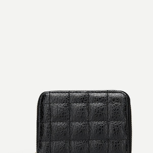Monedero de cuero minimalista negro