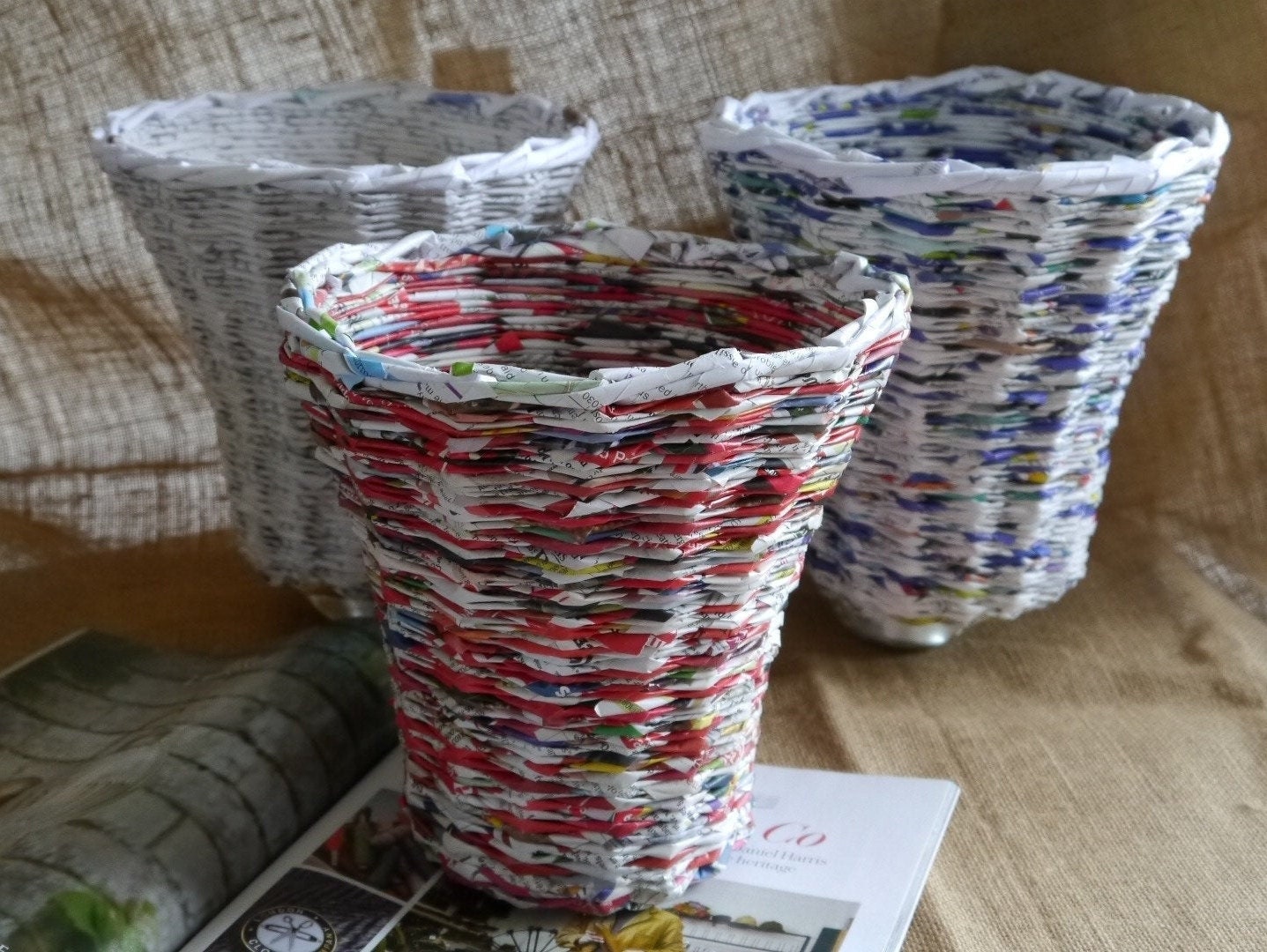 Unique Handmade Waste Bin Made From Recycled Newspapers & Etsy UK