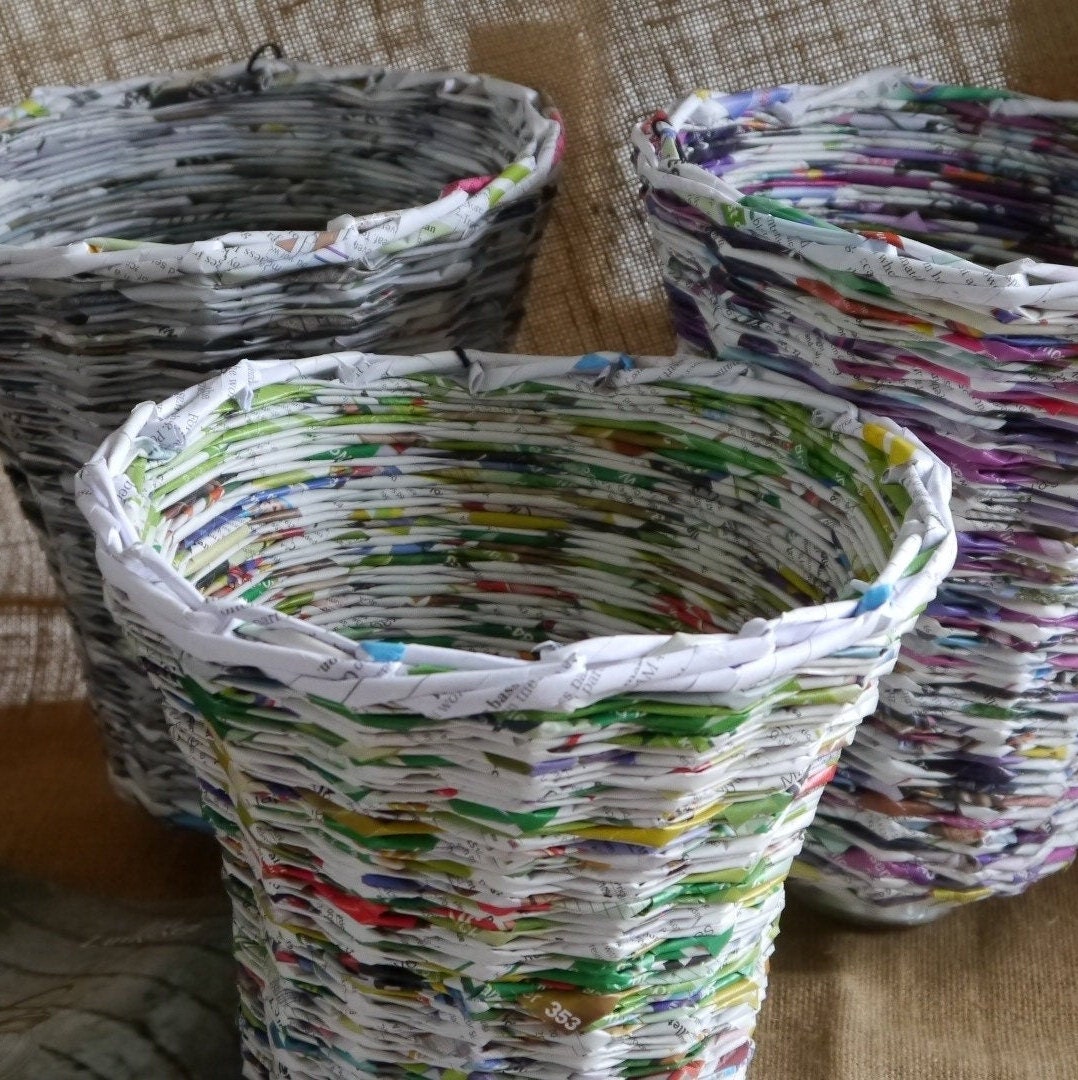 Unique Handmade Waste Bin Made From Recycled Newspapers & Etsy UK