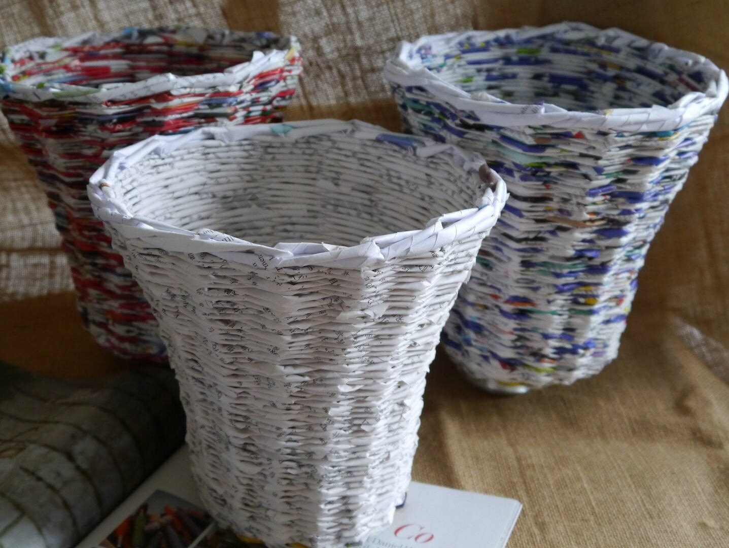 Unique Handmade Waste Bin Made From Recycled Newspapers & Etsy UK