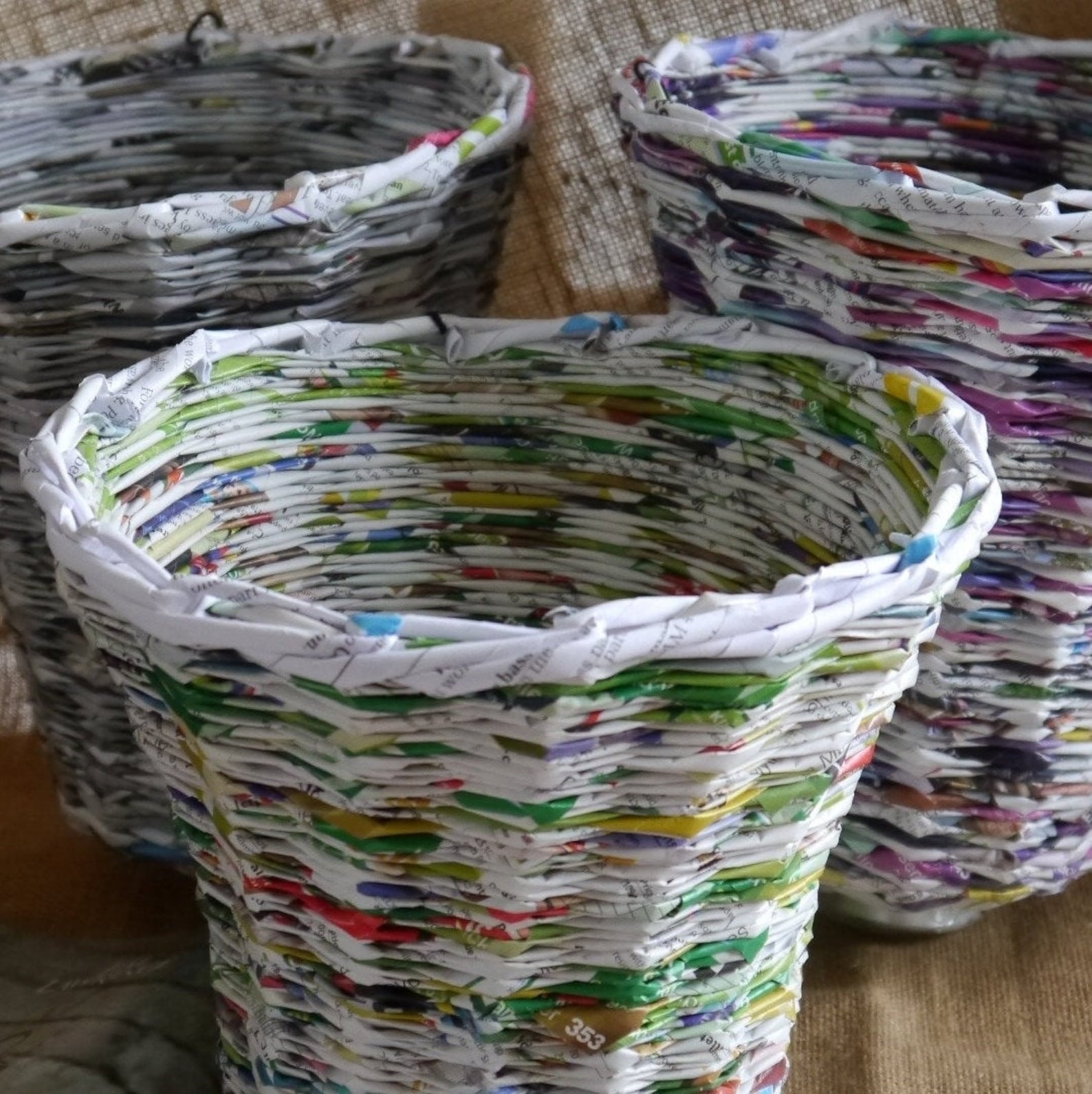 Unique Handmade Waste Bin Made From Recycled Newspapers & Etsy UK