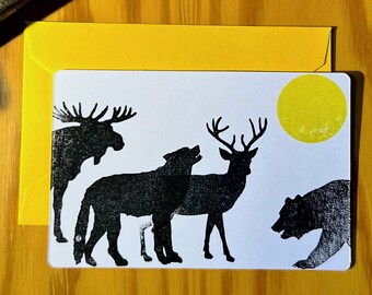 Small Gift Card - Evening Walk (animals)