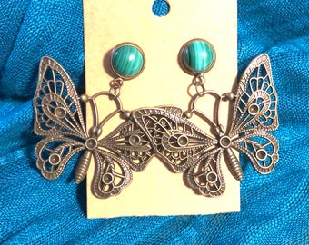Malachite Butterfly Earrings