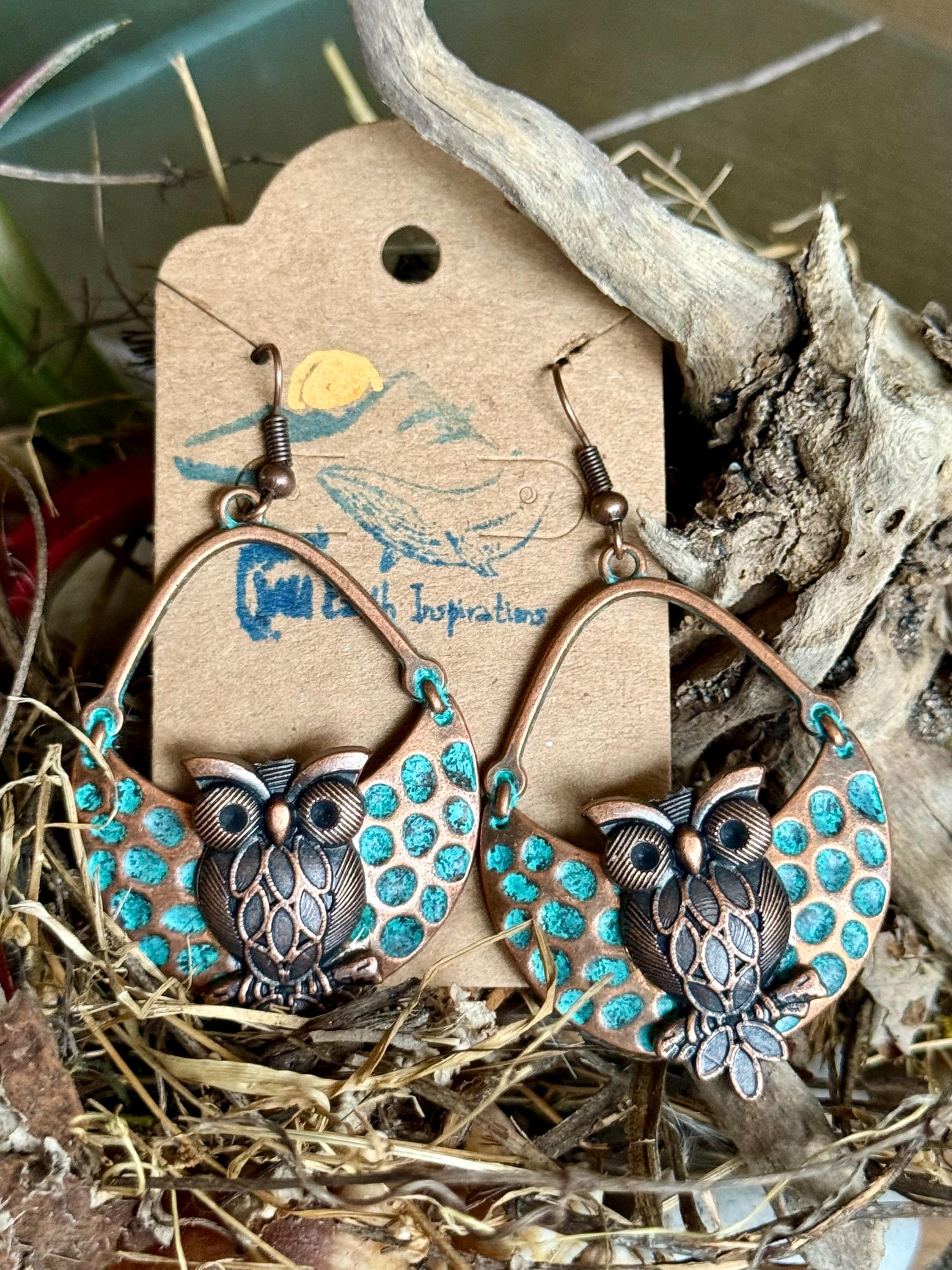 Funky Owl Blues Earrings