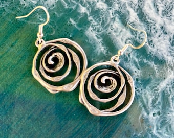 Silver Spiral Earrings