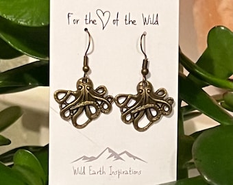 Bronze Octopus Earrings