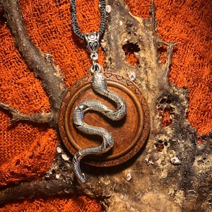 Collar de serpiente serpenteante (con cordón negro)