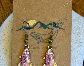 Pretty in Pink Fish Earrings