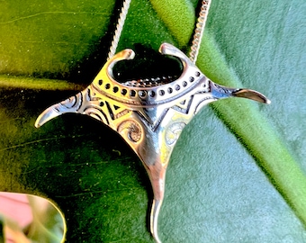 Manta Ray Pendant with Silver Chain