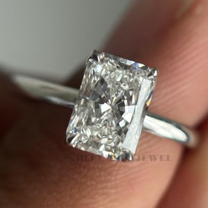 1.50CT Radiant Cut Lab-Grown Diamond Engagement Ring, 14K Solid Gold IGI Certified Solitaire Ring, Ethical & Sustainable Bridal Jewelry