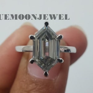 Antique Dutch Marquise Cut Grey Moissanite Ring, Knife Edge Prong Set Ring For Beloved, Solitaire Daily Wear Anniversary Ring Gift
