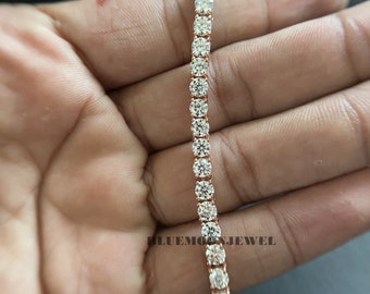 VVS1 Ideal Cut Moissanite Tennis Bracelet Silver Gold Tennis Chain Bracelet 7inch Tennis Bracelet Passes Diamond Tester