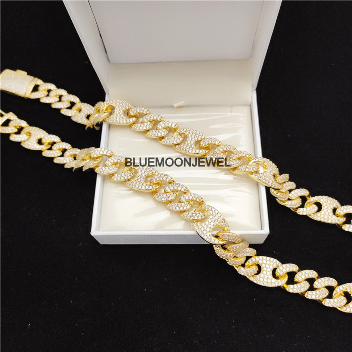 Men Hip Hop Chain 20ct Moissanite Round Cut Necklace Miami - Etsy