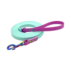 Waterproof Longline Dog Lead – Custom Length, Easy-Clean PVC Coated, Ideal for Training, Recall & Hiking – Handmade in UK